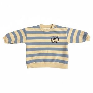 Zara Kids Blue and Cream Striped Sweatshirt